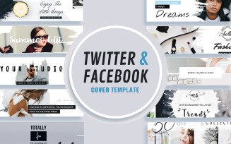 Facebook and Twitter Cover Social Media Template