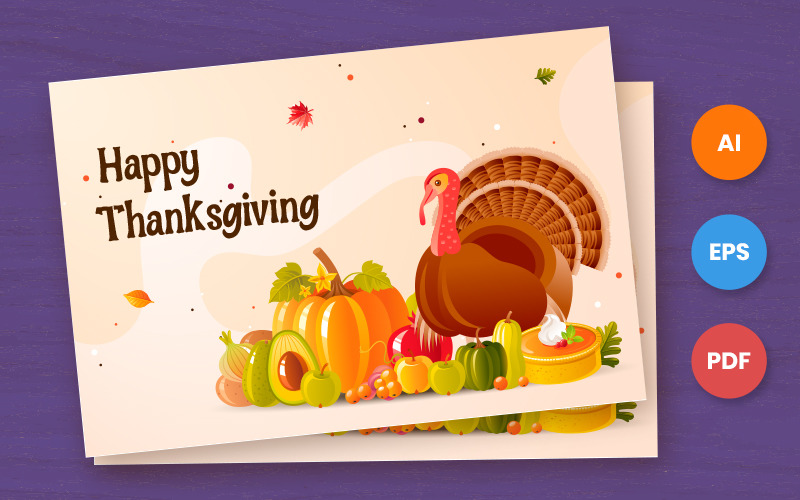 Happy Thanksgiving Card - Illustration