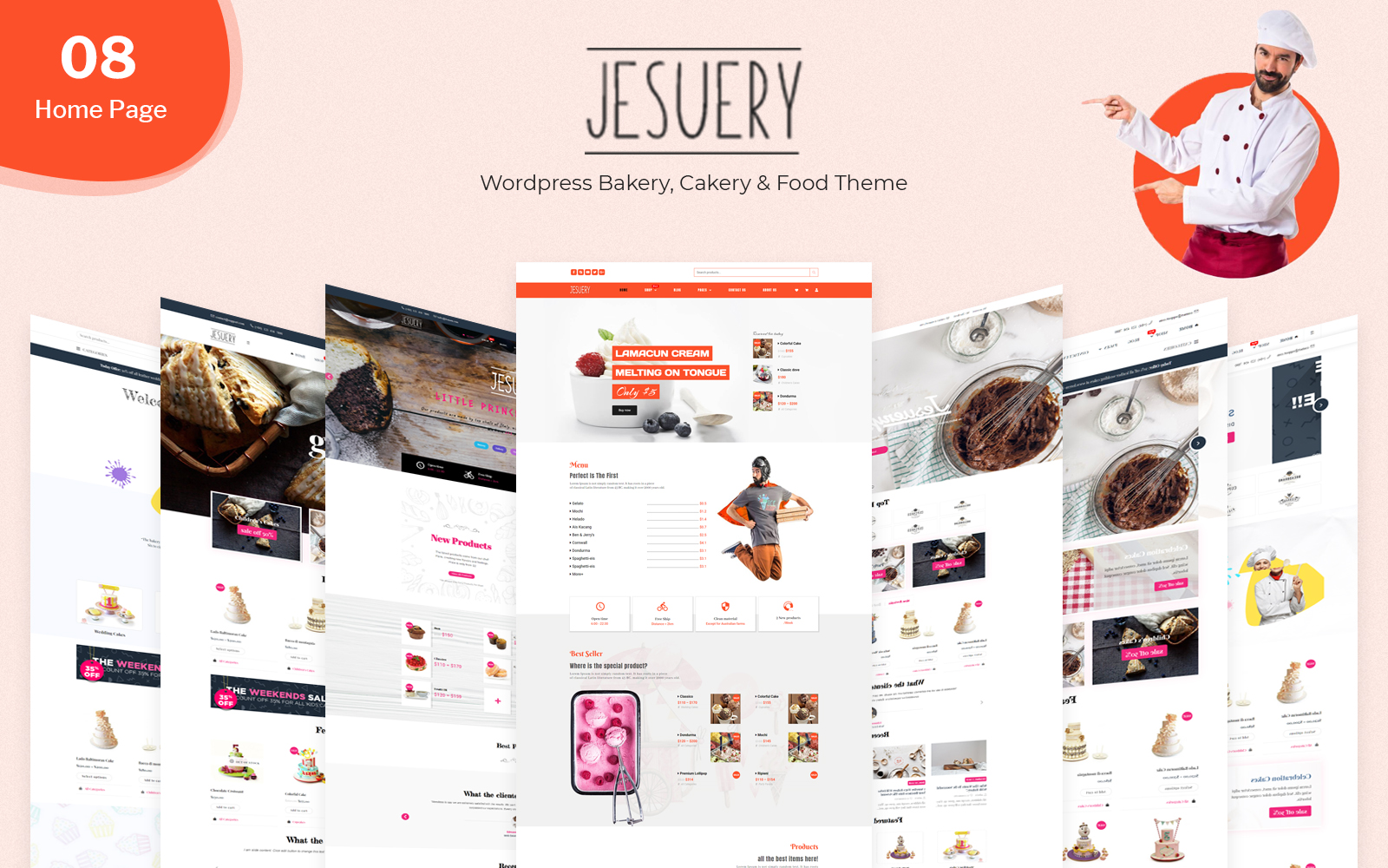 Template WooCommerce Responsive #122461 "Jesuery - WordPress Bakery, Cakery & Food"