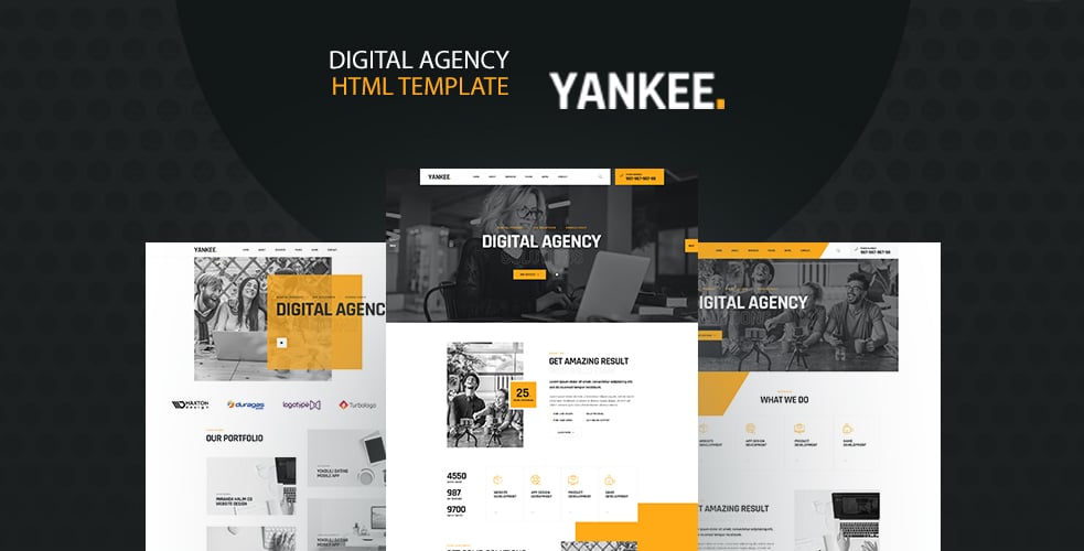 "Yankee - Digital Agency" 响应式网页模板 #122460