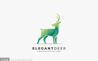Abstract Deer Color Logo Template