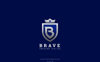Abstract Letter B with Crown Luxury Logo Template