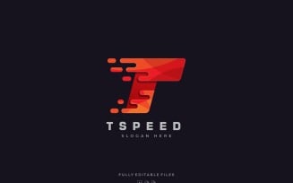 Abstract Letter T Speed Color Logo Template