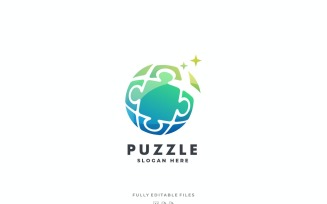 Abstract Puzzle Colorful Logo Template