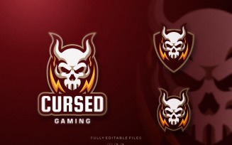 Demon Skull Sports and E-sports Logo Template