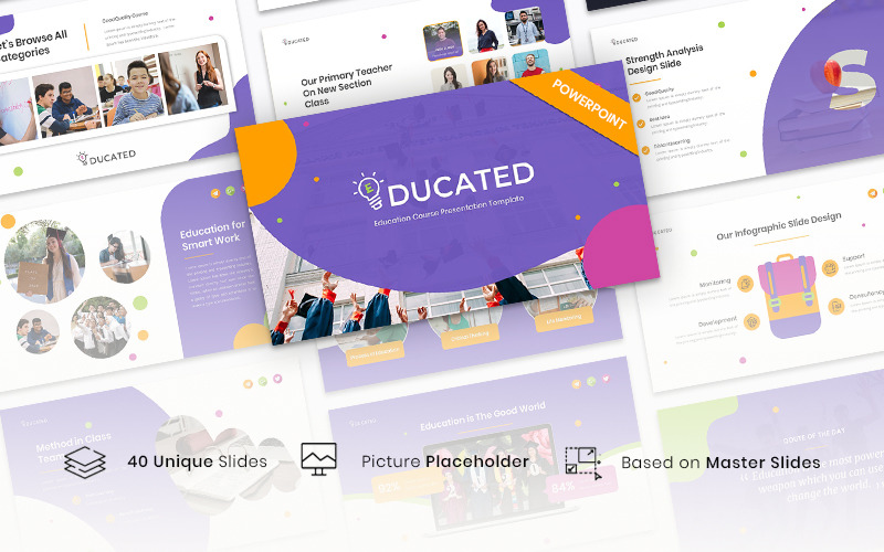 Educated – Education Course PowerPoint template PowerPoint Template