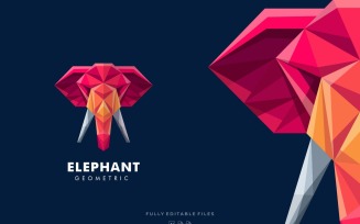 Elephant Poly Colorful Logo Template