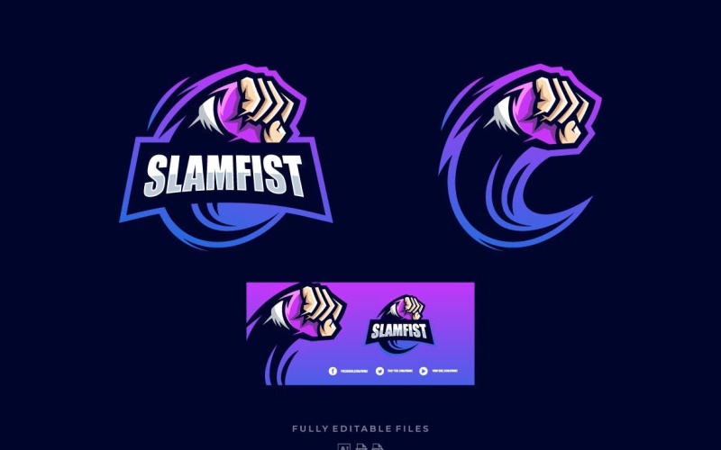 Fist Sports and E-sports Logo Template