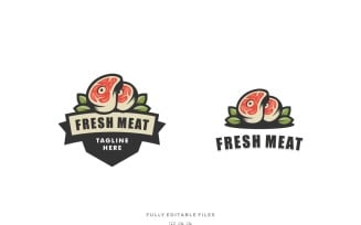 Fresh Meat Color Badge Logo Template