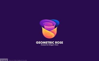 Geometric Rose Color Logo Template