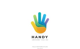 Hand Color Gradient Logo Template