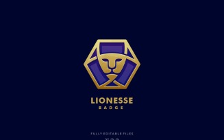 Lion Luxury Badge Logo Template