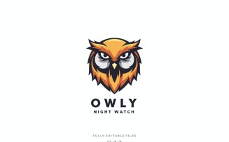 Owl Head Mascot Logo Template