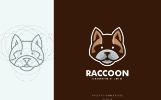 Raccoon Head Mascot Logo Template