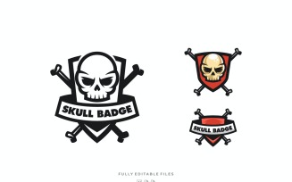 Skull Color Badge Logo Template