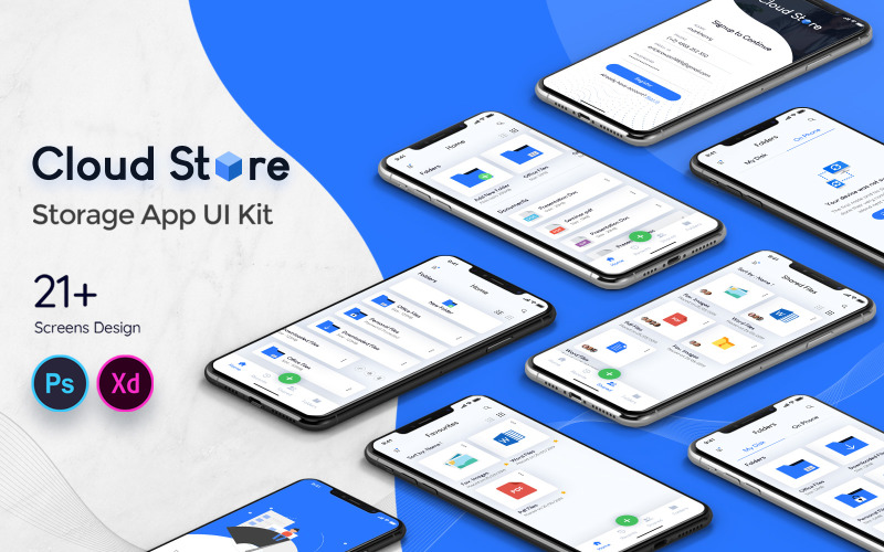 Cloud Store Mobile App UI Kit UI Element