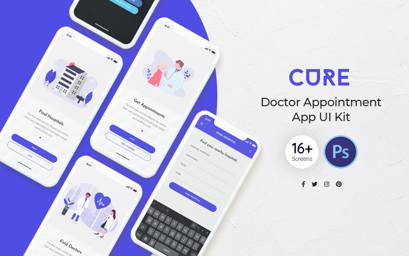 Cure: Doctor Appointment UI Elements