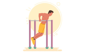 Dips Calisthenics Bodyweight Exercise - Illustration