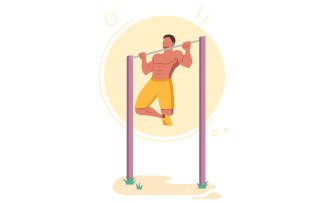 Pull-ups Calisthenics Bodyweight Exercise - Illustration