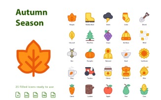 Autumn First Season (Filled) Icon Set