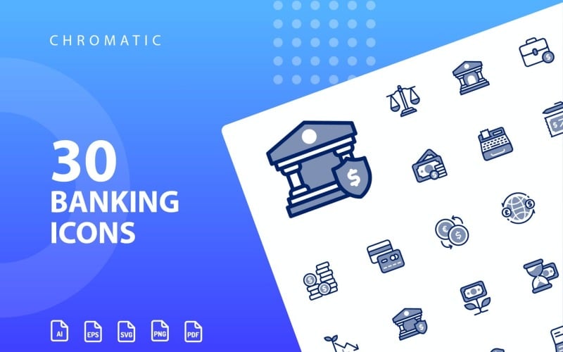 Banking Chromatic Icon Set