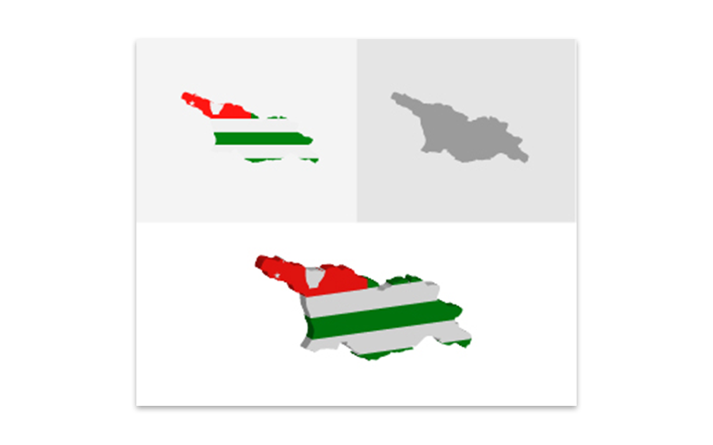 3D and Flat abkhazia map - Vector Image Vector Graphic