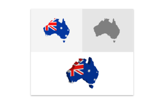 3D and Flat Australia map - Vector Image