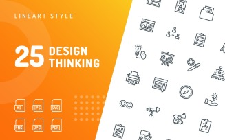 Design Thinking Line Icon Set
