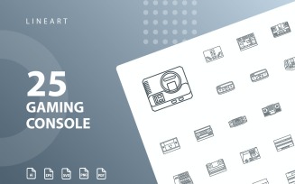 Gaming Console Lineart Icon Set