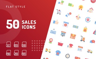 Sales Flat Icon Set