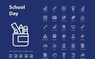 School Day (Line) Icon Set