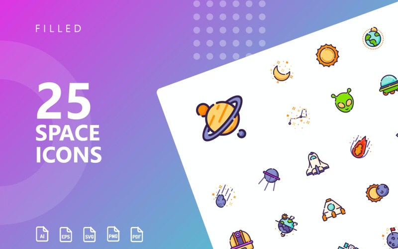 Space Filled Icon Set