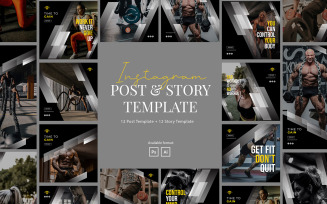 Sport Instagram Post and Story Template for Social Media