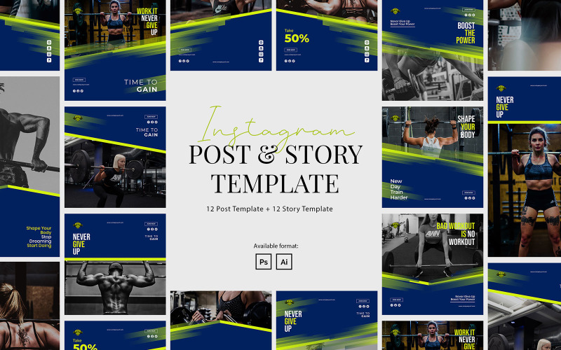 Sport Instagram Post and Story Template for Social Media