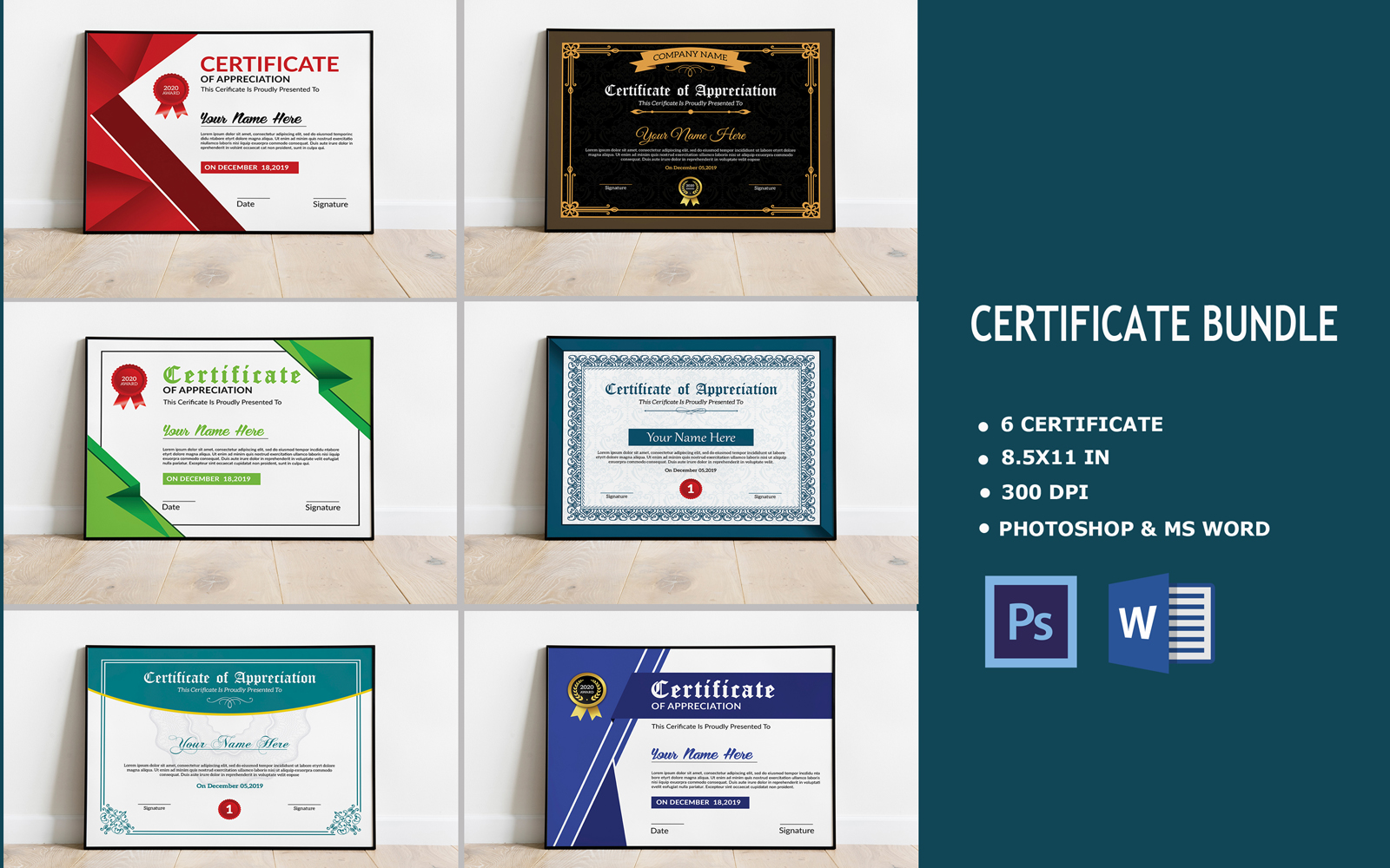 6 Bundle Certificate Template 122865