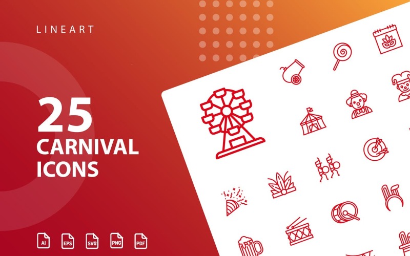 Carnival Lineart Icon Set