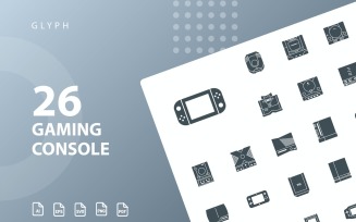 Gaming Console Glyph Icon Set