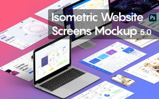 Isometric Website Screens 5.0 product mockup