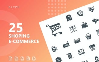 Shopping E-Commerce Glyph Icon Set