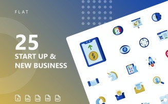 Start Up & Business Flat Icon Set