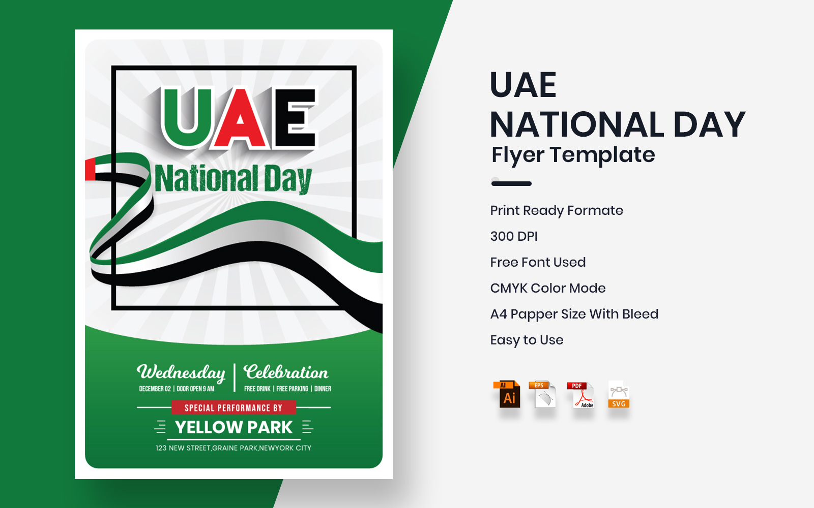 Unternehmensidentität Vorlage namens "UAE National Day" #122876