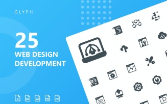 Web Design Development Glyph Icon Set
