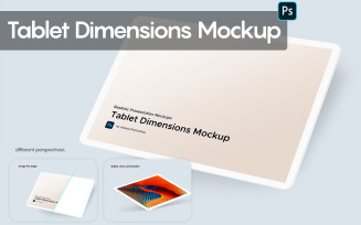 White Dimensions Tablet product mockup