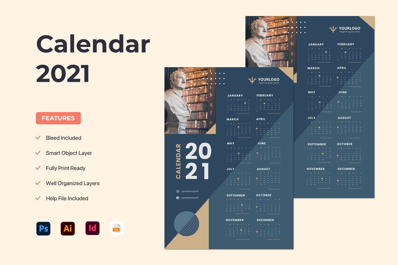 Kit Graphique #122994 Calendar 2021 Divers Modles Web - Logo template Preview