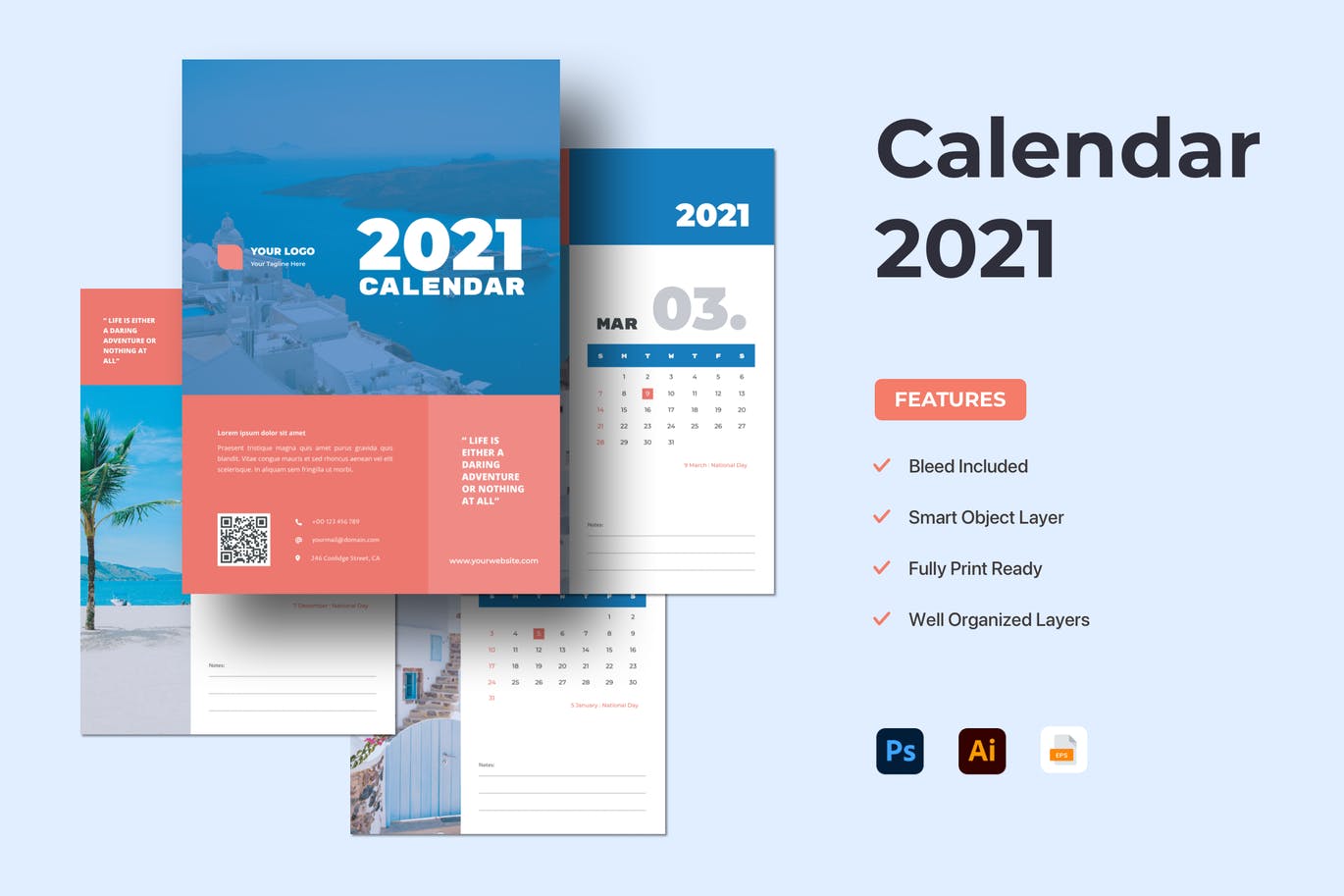 Kit Graphique #122998 Calendar 2021 Divers Modles Web - Logo template Preview