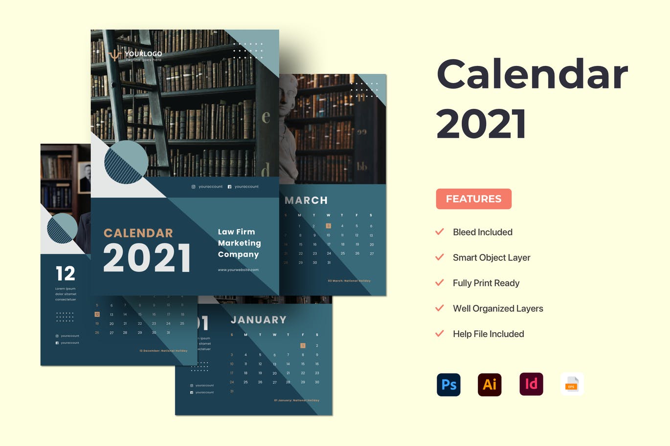 Kit Graphique #122999 Calendar 2021 Divers Modles Web - Logo template Preview