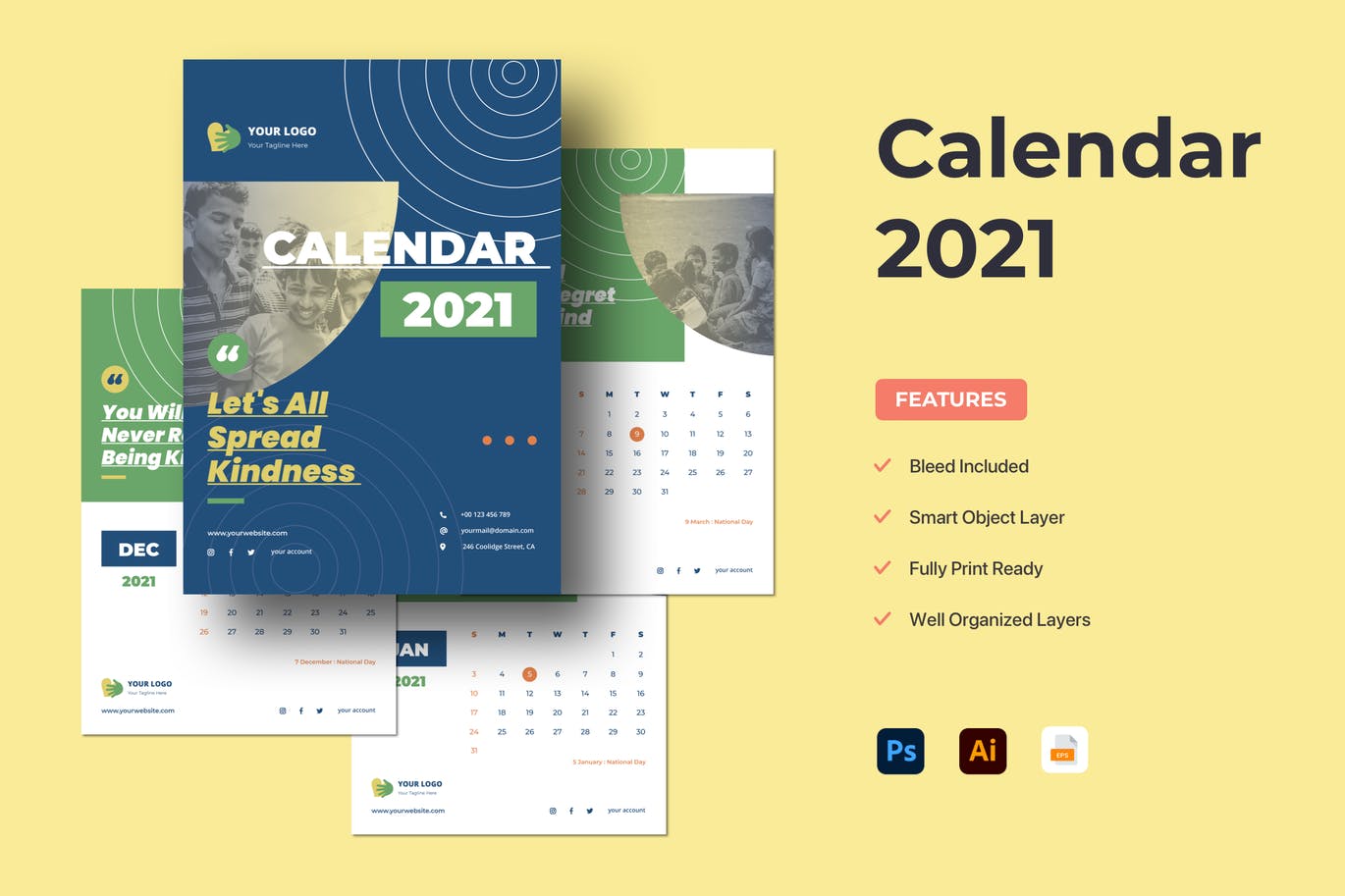 Kit Graphique #123000 Calendar 2021 Divers Modles Web - Logo template Preview