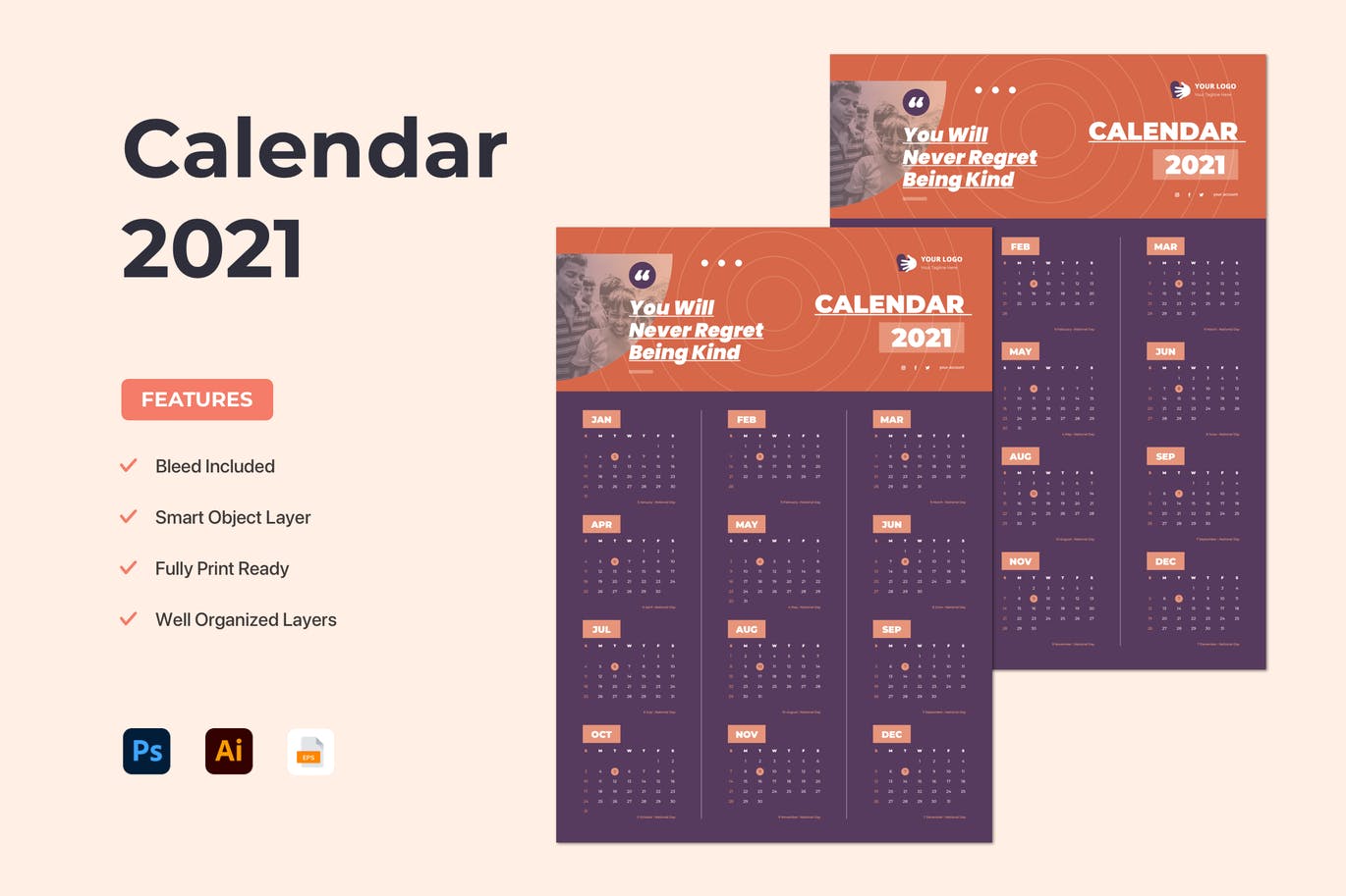 Kit Graphique #123001 Calendar 2021 Divers Modles Web - Logo template Preview