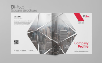 Bi-fold Square Brochure - Corporate Identity Template