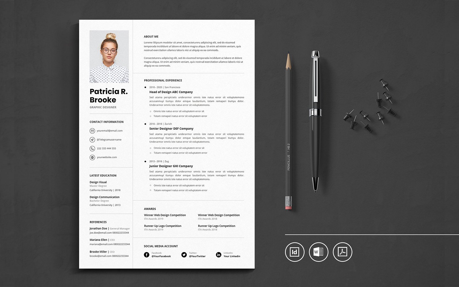 Kit Graphique #123177 Rsum Cv Divers Modles Web - Logo template Preview